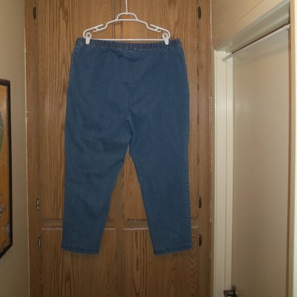 Womens Plus 3X Regular Croft & Barrow Elastic Waist Jeans Pants 2 Pockets Blue - Picture 2 of 6